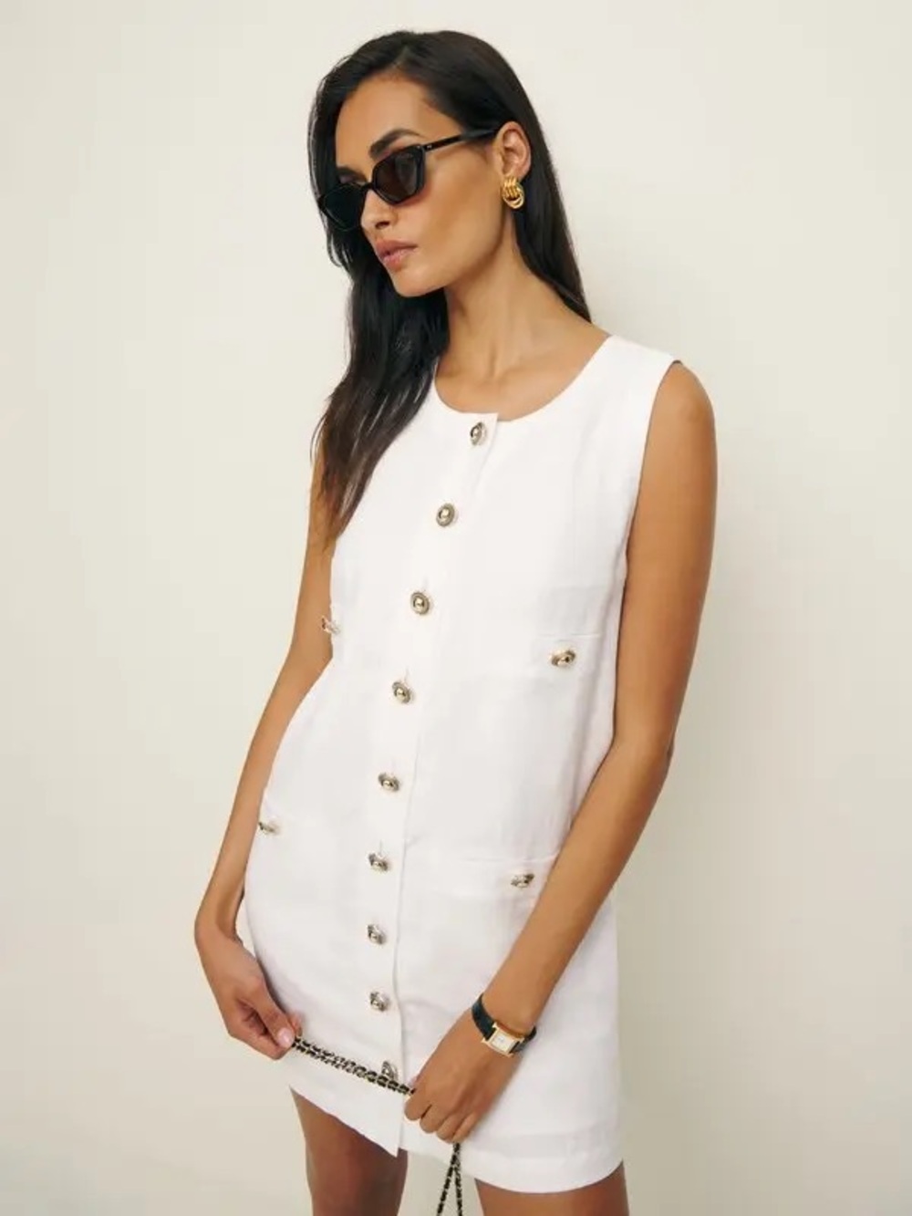 REFORMATION TROPEZ LINEN DRESS